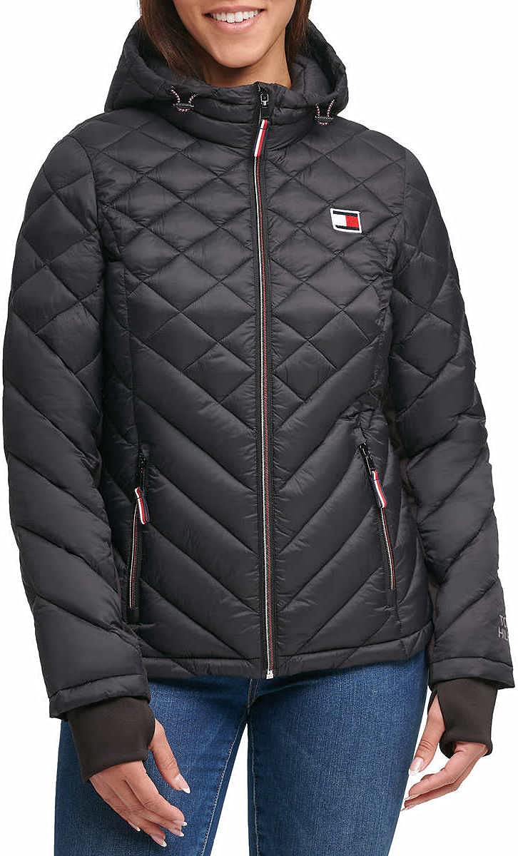 Tommy Hilfiger womens OUTERWEAR JACKET,BLACK,Small