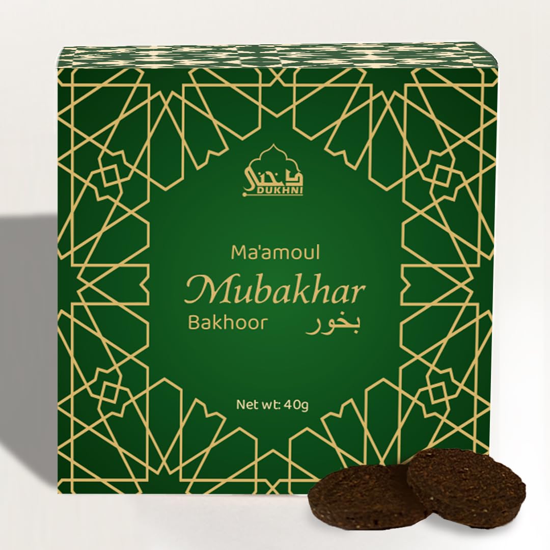 Maamoul Mubakhar Bakhoor by Dukhni | 40 grams Arabic Oud Bakhoor Incense | Earthy Floral Oudh Blend | Luxurious Bakhour for Prayer Time, To Relax & Meditate | Handmade Islamic Gifts for men & women