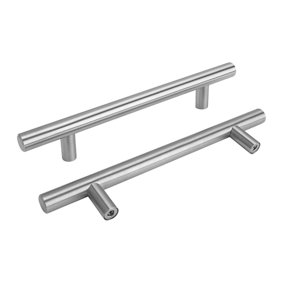 LS201BSS T Kitchen Cupboard Door Pull Handles Hollow Stainless Steel Furniture Handles Railing Handle with Screws Pack of 15