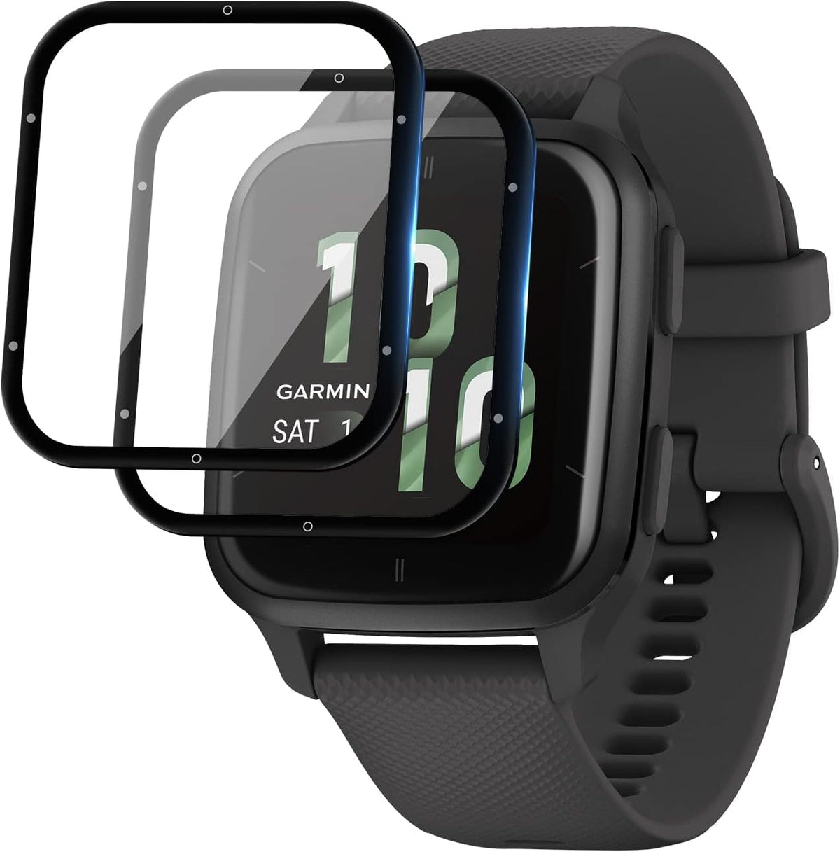 SeNool Screen Protector Compatible with Garmin Venu Sq 2 / Garmin Venu Sq 2 Music Edition [2 Pack], [3D Full Coverage, Anti-Scratch, High Sensitivity, Bubble-Free] Protective Film for Garmin Venu Sq 2