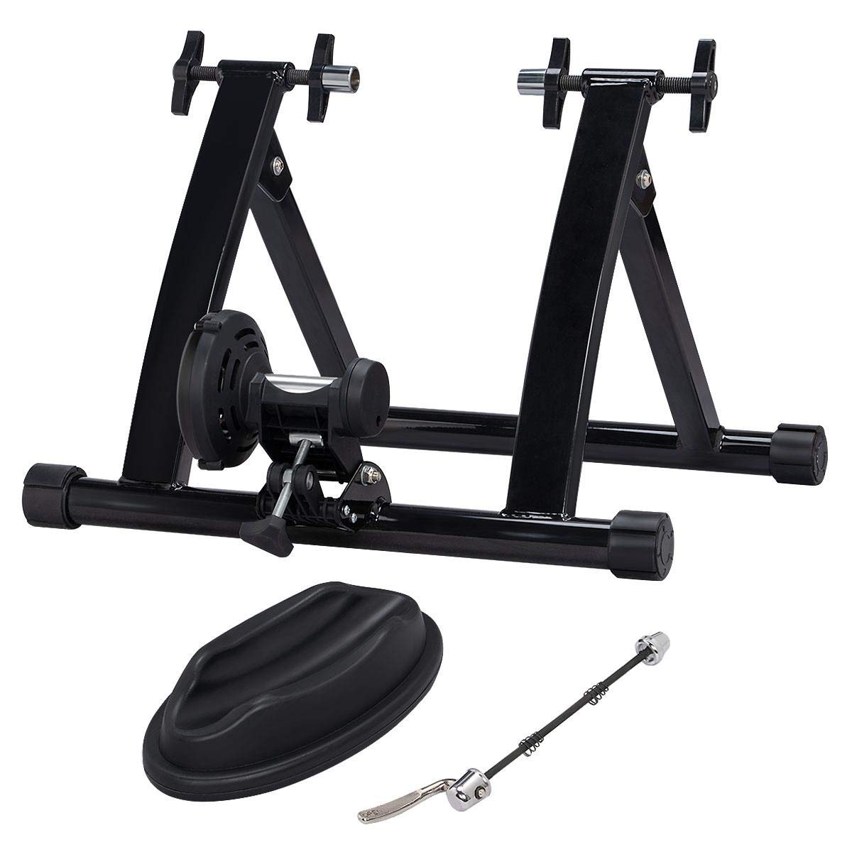 Yaheetech Turbo Trainer Magnetic Bike Trainer Indoor Exercise Bike Trainer Stand Magnetic Resistance Bicycle Training Stand for Mountain & Road Bikes 26'' to 28'' and 700C wheels