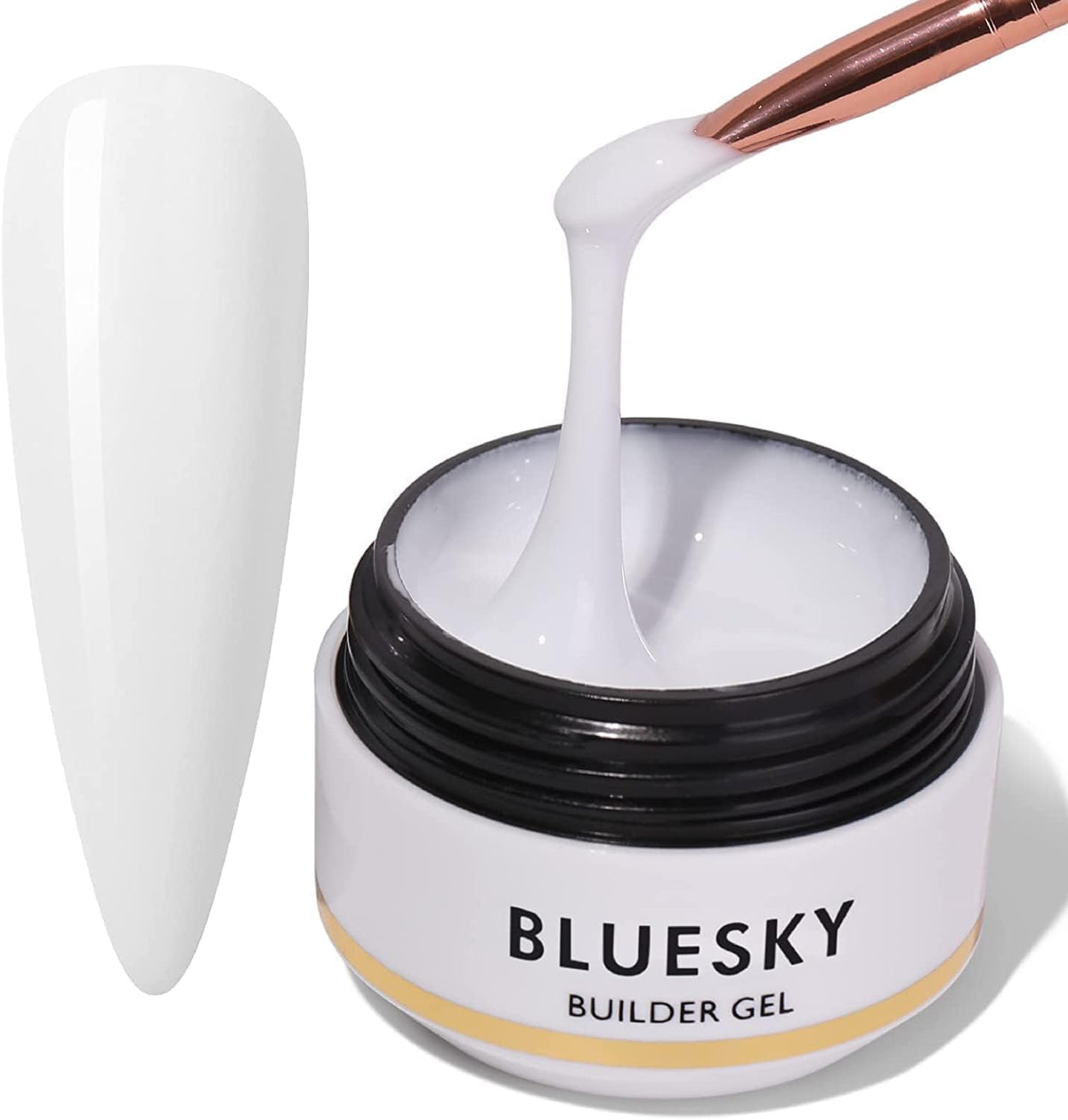 Bluesky Builder Gel For Nails and Nail Extensions, Nail Strengthener and Nail Repair, Soak Off - White, 15 ml (Requires Curing Under LED UV Lamp)