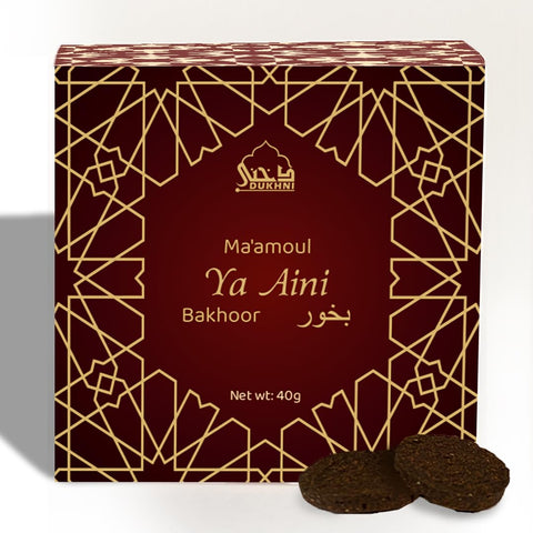 Maamoul Ya Aini Bakhoor by Dukhni | 40 grams Arabic Oud Bakhoor Incense| Warm Woody Oudh Blend| Luxurious Bakhour for Prayer Time, To Relax & Meditate | Handmade Islamic Gifts for men & women