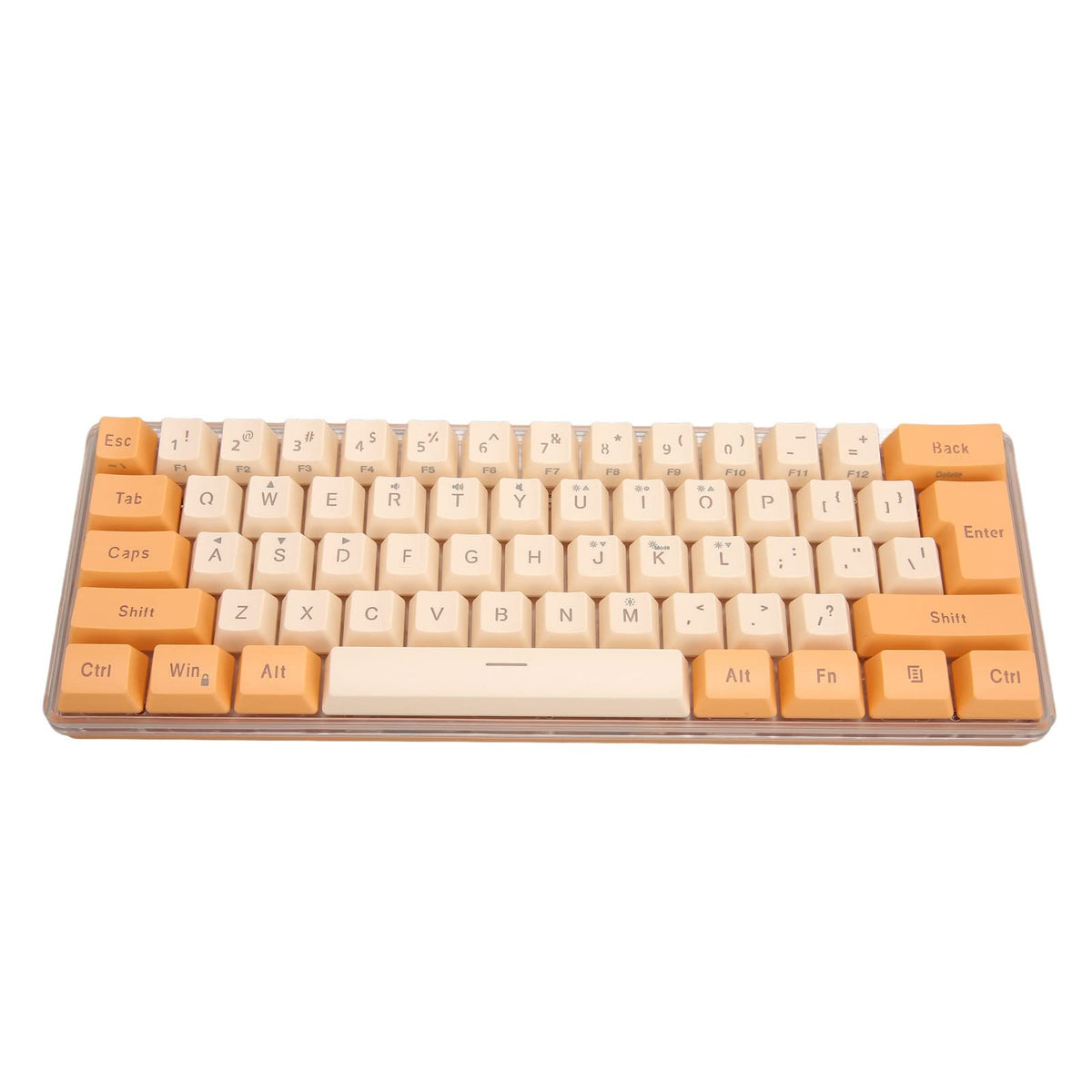 RGB Gaming Keyboard, 61 Keys RGB Backlit LED, 8 Single Color Modes, Wired Mechanical Keyboard for Windows PC Gamers, for Office( Beige)