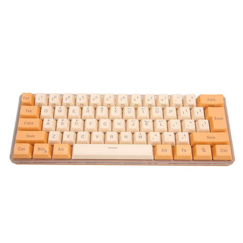 RGB Gaming Keyboard, 61 Keys RGB Backlit LED, 8 Single Color Modes, Wired Mechanical Keyboard for Windows PC Gamers, for Office( Beige)