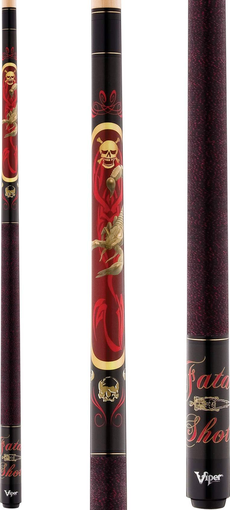Viper by GLD Products Underground 58" 2-Piece Billiard/Pool Cue, Fatal Shot, 19 Ounce,Red,50-0652-19