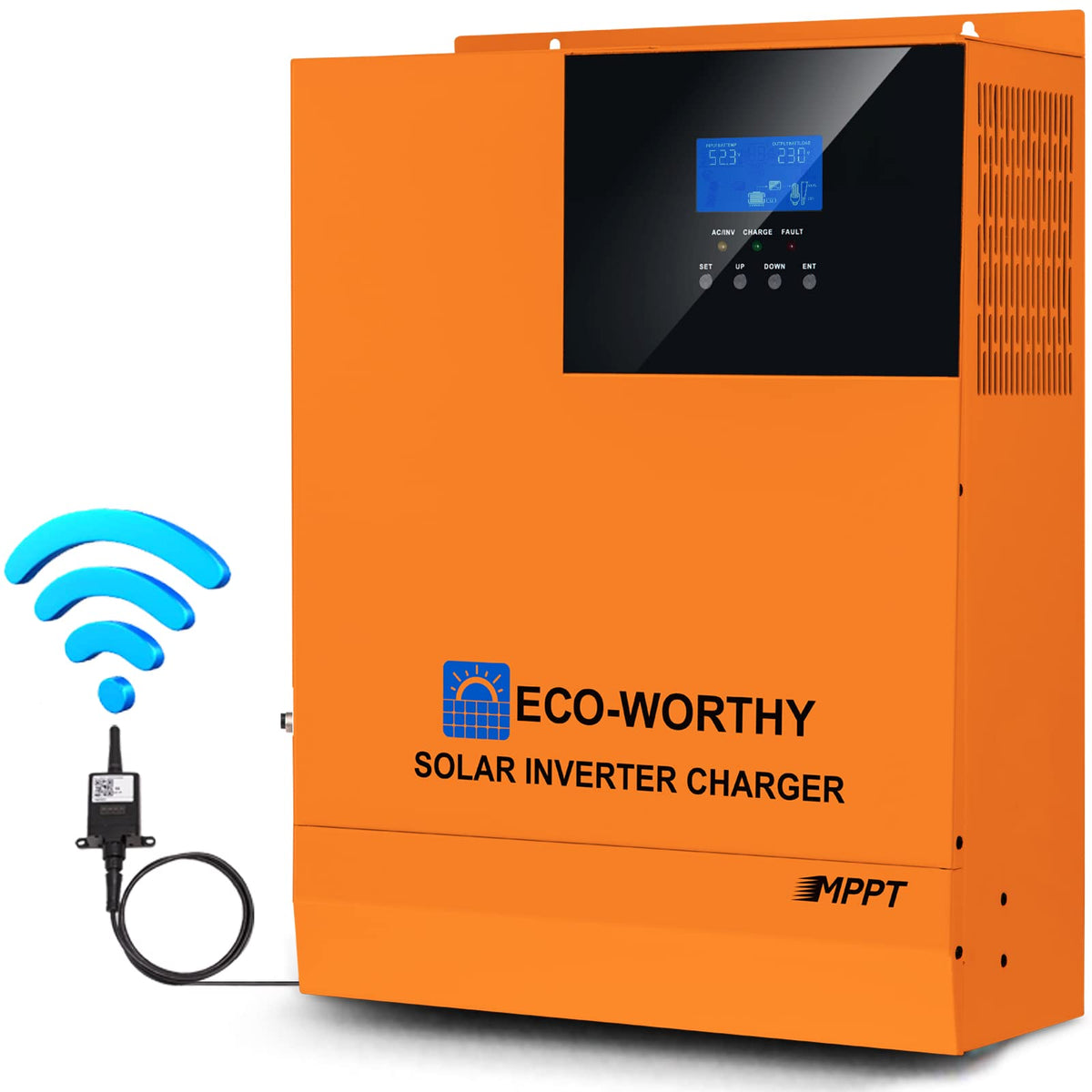 ECO-WORTHY 3000W Watt Solar Hybrid All-In-One Solar Charge Inverter 24V DC to 230V AC with Built-in 60A MPPT Charge Controller 3000W Pure Sine Wave Inverter for Solar Panel System Home RV Camper Shed