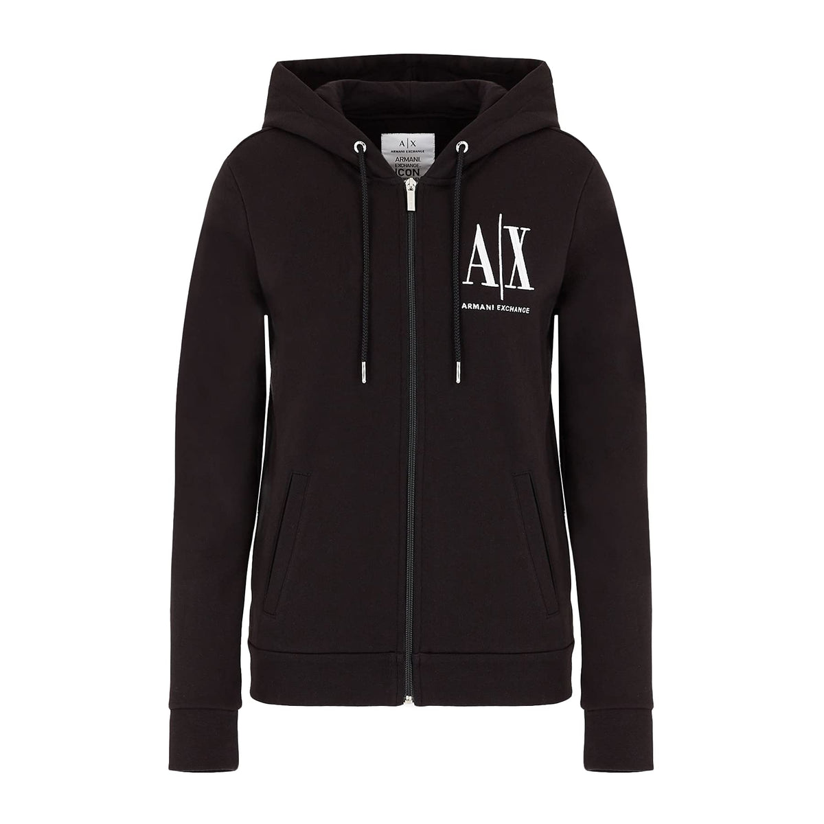 Armani Exchange Women's Hoodie Hooded Sweatshirt, Black, S