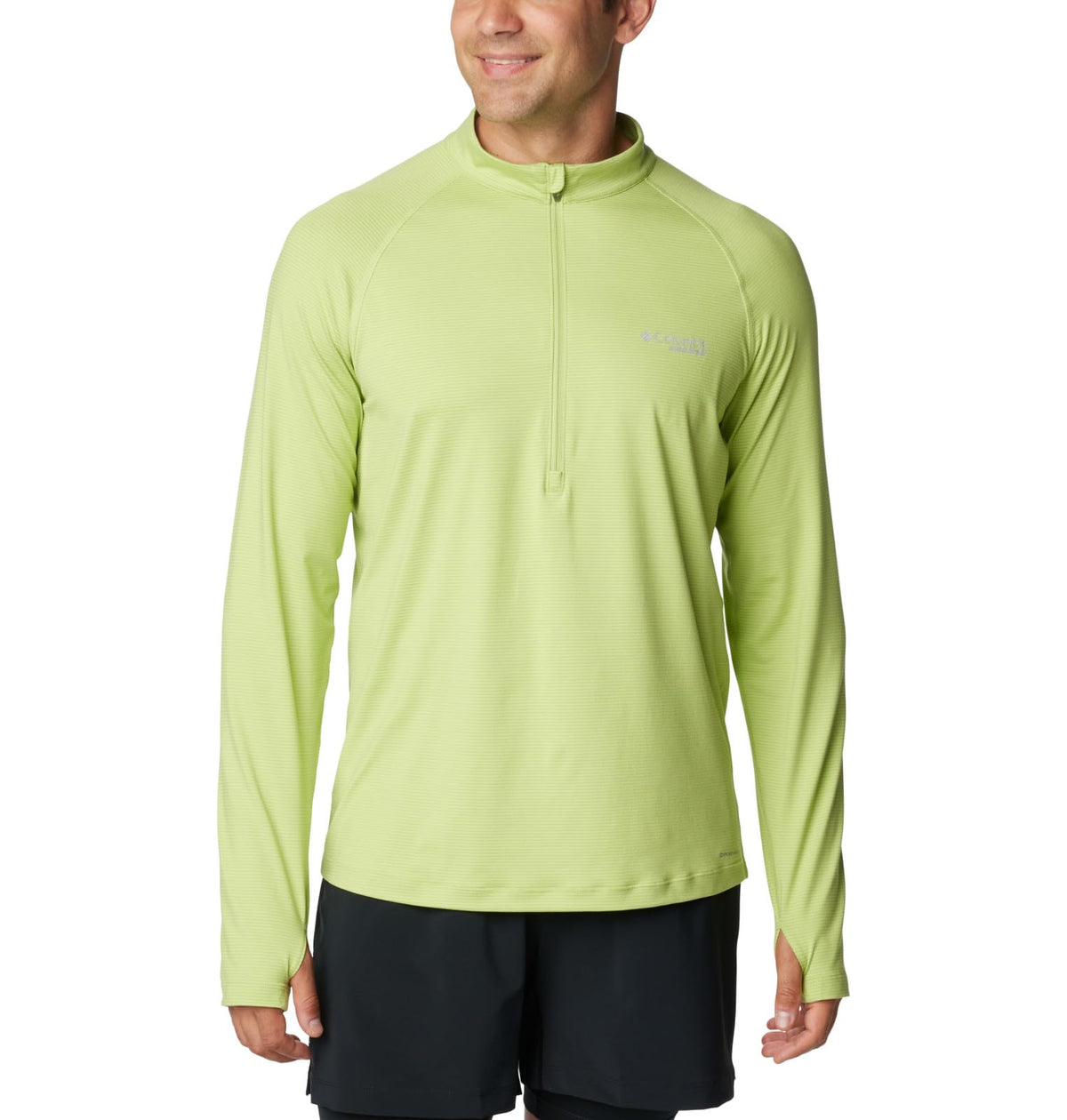 Columbia Men's Endless Trail Half Zip Mesh Long Sleeve, Napa Green, Small