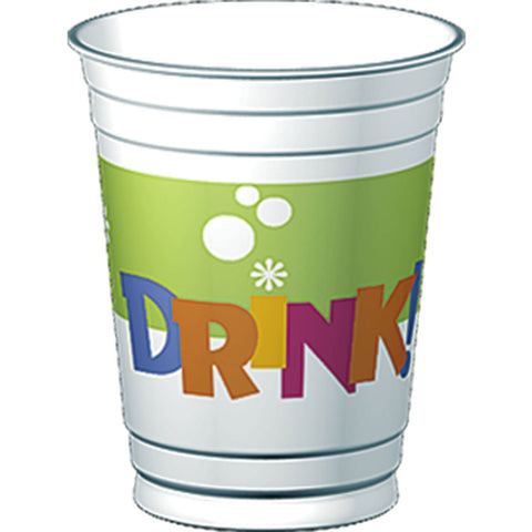Eat, Drink and Party 14 oz. Plastic Cups (8 count) Party Accessory
