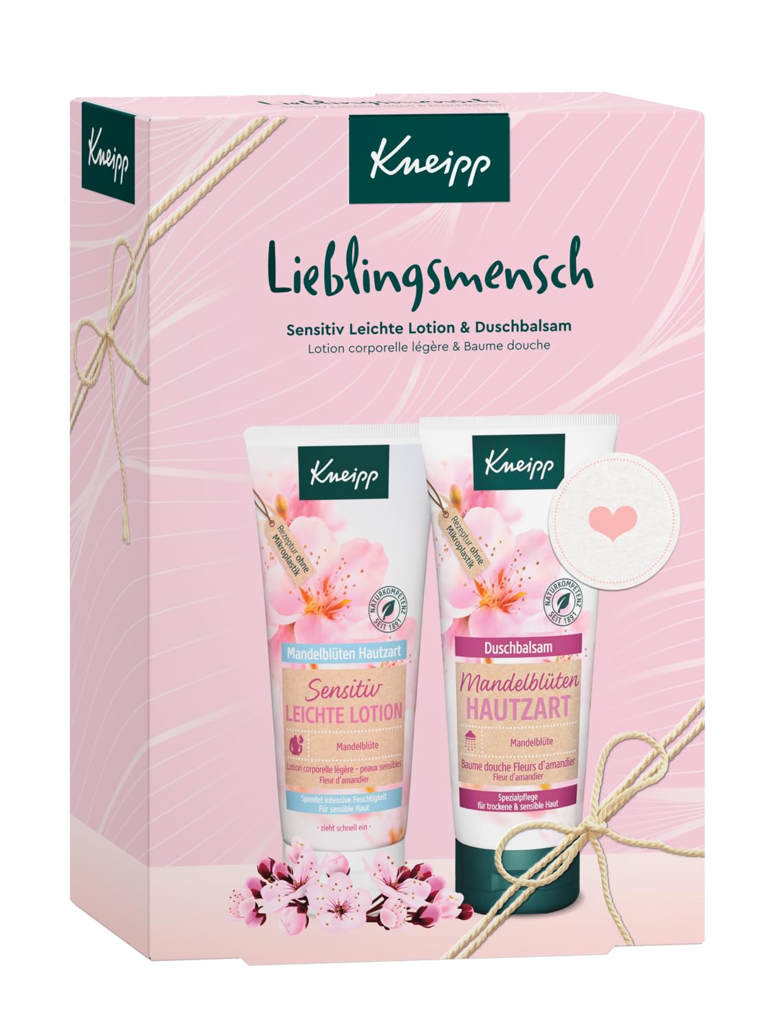 Kneipp for Giving Skin Delicate Care Formula Without microplastic, Gift Pack Favourite Person Almond Blossom Skin Delicate, 2 x 200 ml