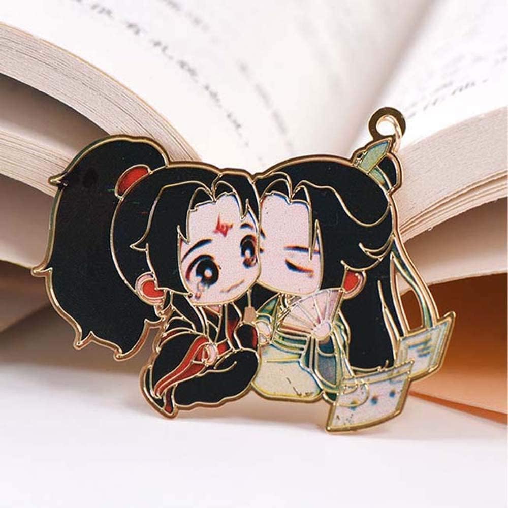 Metal Mo Dao Zu Shi Anime Bookmark Grandmaster of Demonic Cultivation Wei Wuxian Hollowing Bookmark Vintage Tassel Pendant Pagination Mark 1Pcs