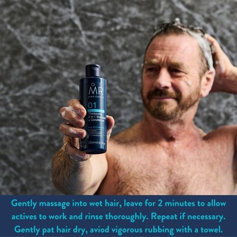 MR Men's Anti-Dandruff 2in1 Shampoo and Conditioner, Naturally Strengthen and Nourish Hair with System PPX, Reduce Hair Loss and Restore Thickness in Hair, 250ml