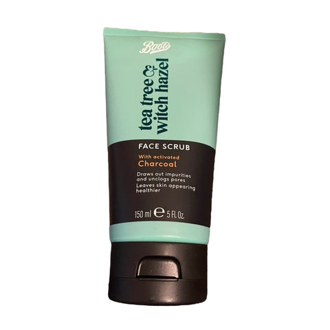 Boots Tea Tree and Witch Hazel Charcoal Facial Face Scrub 150ml