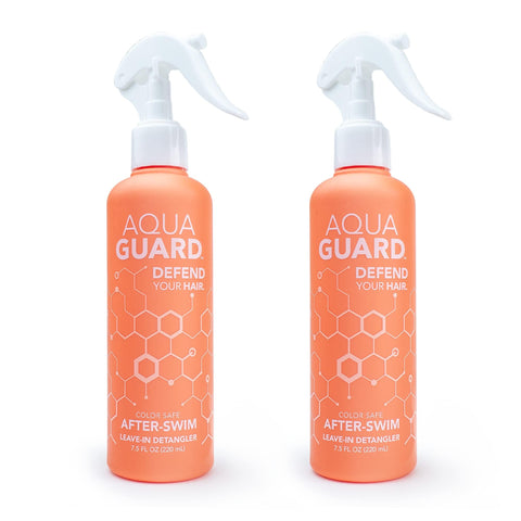 AquaGuard After-Swim UV Leave-In Detangler - Protects Hair From the Sun for Smooth, Silky Feel - Paraben & Gluten Free, Vegan, Color Safe, Leaping Bunny Certified (2-Pack)