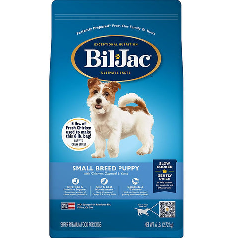 Bil-Jac Puppy Food Small Breed Formula Dry Dog Food 6 lb Bag - Chicken, Oatmeal & Yams - Super Premium Since 1947 (2-Pack)