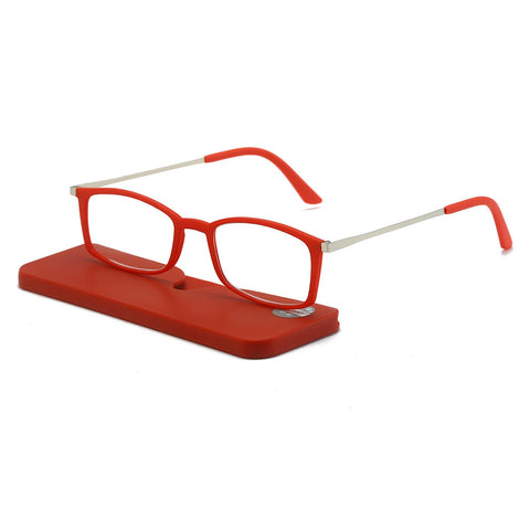 KoKoBin Ultra-thin anti-blue reading glasses, anti-glare glasses,Red 1.00