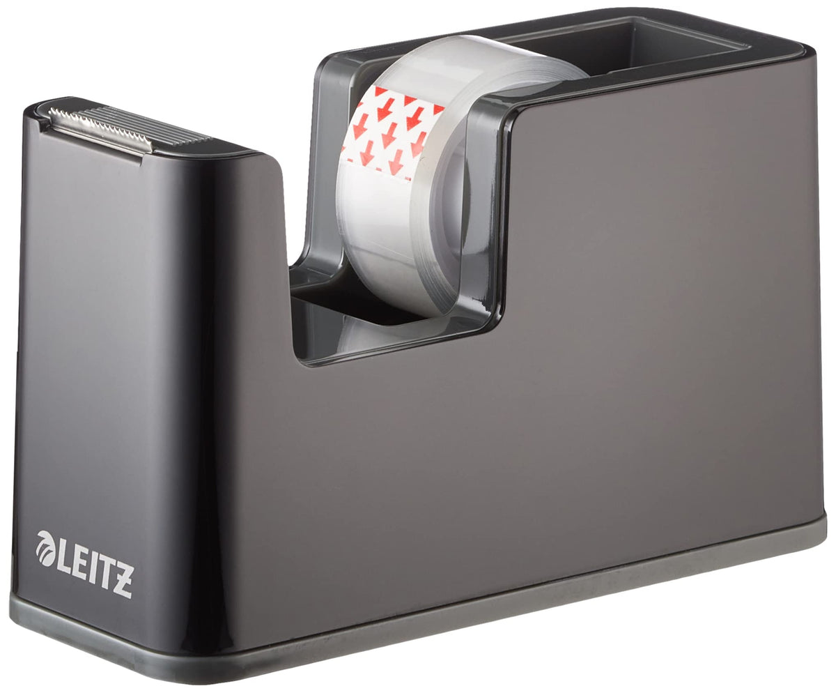 Leitz Tape Dispenser, Heavy Base, Tape Included, Black/Grey, Dual Colour Range, 53640095
