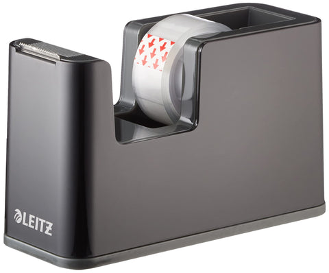 Leitz Tape Dispenser, Heavy Base, Tape Included, Black/Grey, Dual Colour Range, 53640095