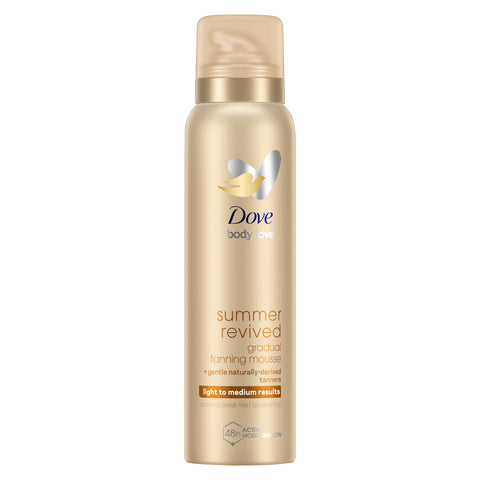 Dove Summer Revived Light to Medium Gradual Self Tan Body Mousse 1 Tanning Mousse For a Natural-Looking Self Tan Gradual Tanner For All Skin Types 150 ml