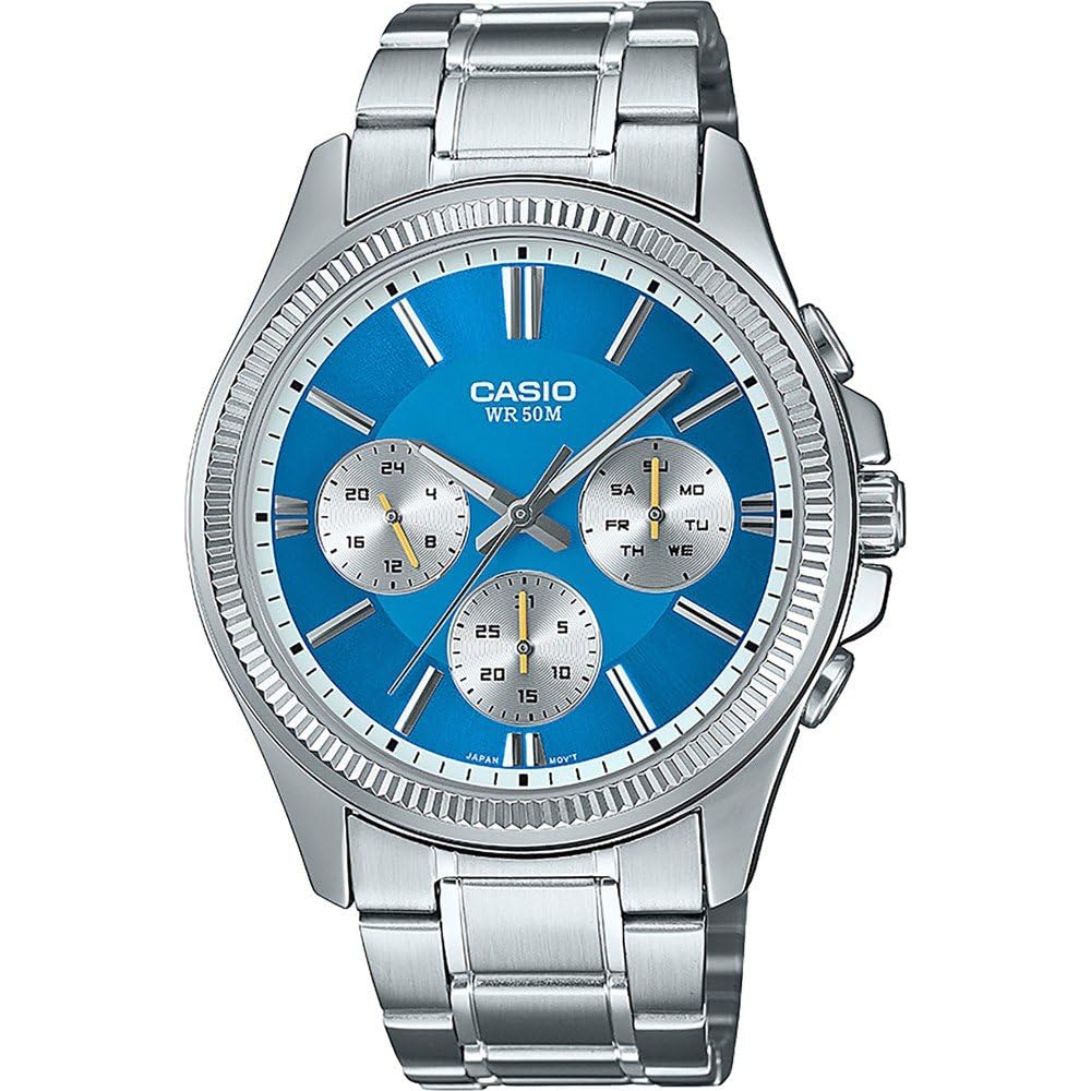 Casio Men Multi Dial Quartz Watch with Stainless Steel Strap MTP-1375PD-2A2VEF