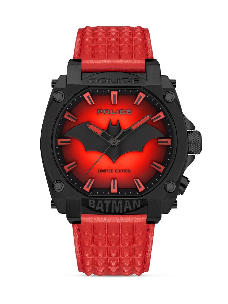 Police Watches Forever Batman Mens Analogue Quartz Watch with Leather Bracelet PEWGD0022604