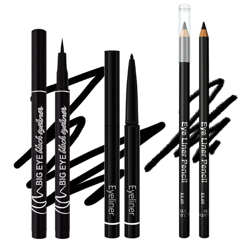 Generic Eyeliner, Waterproof, Long-lasting, Soft and Gentle Eyeliner for Women Eye-Makeup; [3-in-1]Eyeliner *3; Black #-0405033