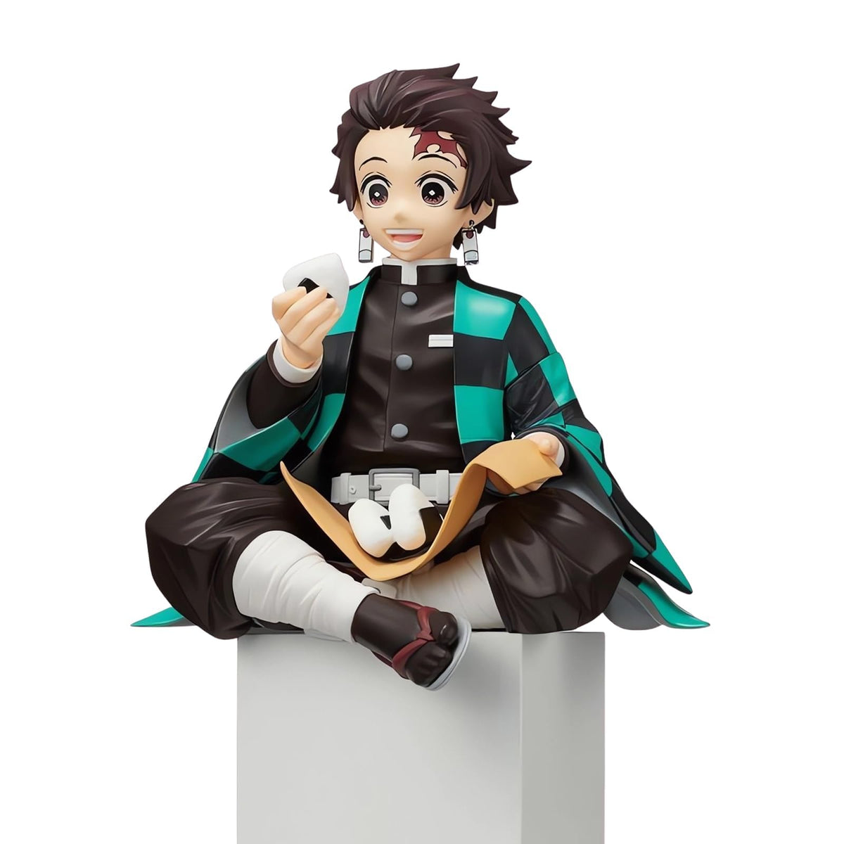 LPTA Kamado Tanjirou Figure Ghost Slayer Figure Eat Rice Balls Series Action Figure Toys Desktop Decoration Gift Anime Fan Collection(Onigiri Tanjiro)