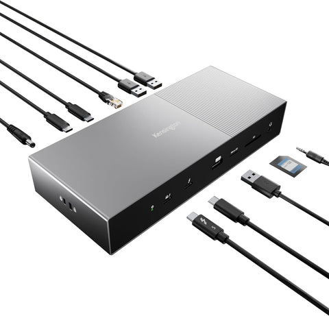 Kensington SD5000T5 EQ Thunderbolt 5 Docking Station, Triple Monitor 8K/4K, SD & Micro SD Card Readers, 140W Power Delivery, 3 x Thunderbolt 5 ports, Ethernet & USB-A 3.2 Gen2 Ports (K35201EU)