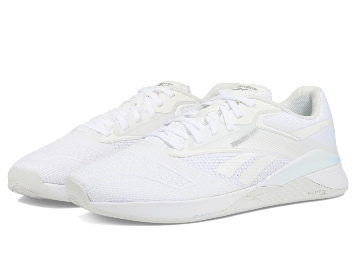 Reebok Women's Nano X4 Sneaker, Footwear White/Cold Grey 1/Silver Metallic, 7.5