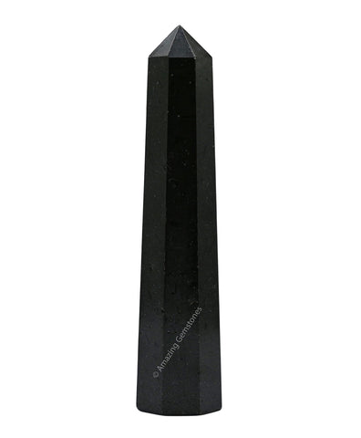 Black Tourmaline Crystal Towers ~ Natural Healing Crystal Point Obelisk for Reiki Healing and Crystal Grid (3" to 4" INCH)