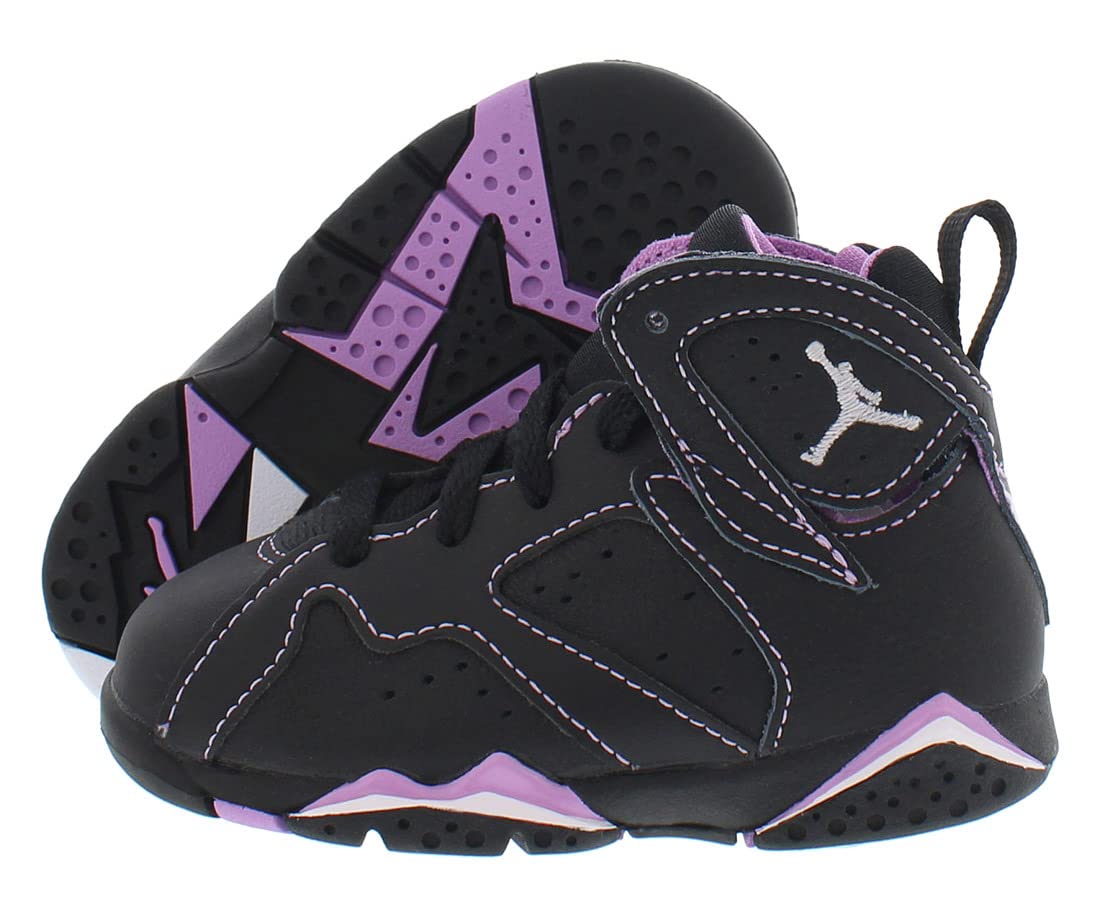 Jordan Girl's Air 7 Retro (Big Kid) Black/Barely Grape/Rush Fuchsia 5 Big Kid M