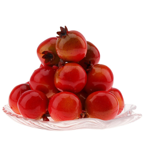 Woration 30pcs Artificial Fake Mini Foam Pomegranate Model Simulation Realistic Small Fruits House Home Kitchen Table Decoration Harvest Party Festival Ornament