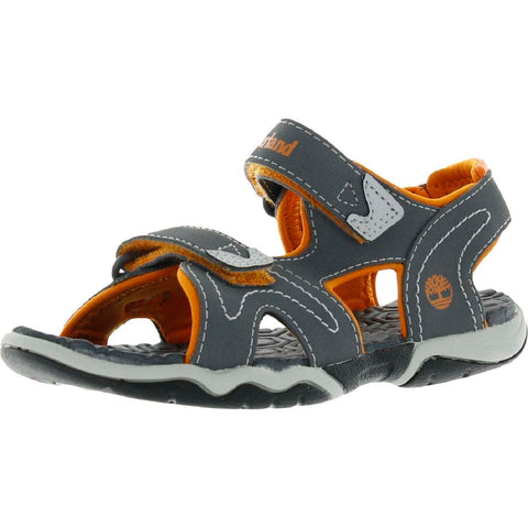 Timberland Kids Adventure Seeker 2-Strap-T-K Sandal, Medium Grey w/Orange, 4 US Unisex Toddler