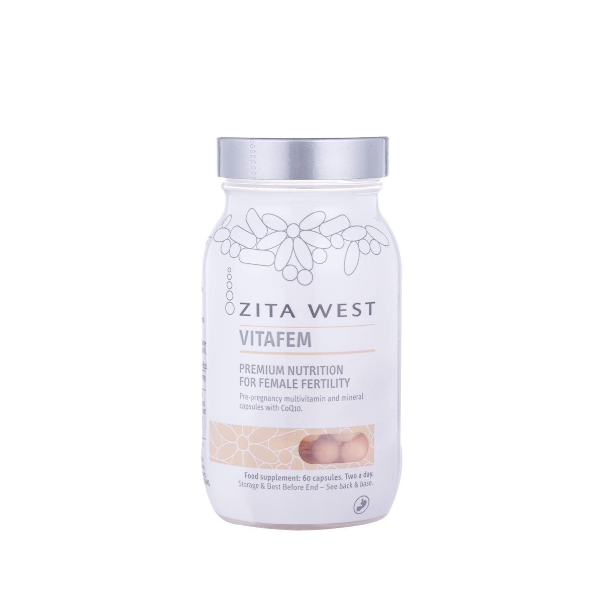Zita West Vitafem Premium Fertility Supplement for Women - Prenatal Vitamins with Folate for Preconception Support - 60 Capsules (1 Month Supply)
