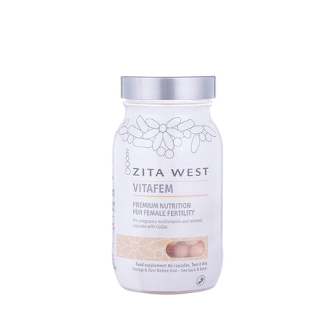 Zita West Vitafem Premium Fertility Supplement for Women - Prenatal Vitamins with Folate for Preconception Support - 60 Capsules (1 Month Supply)