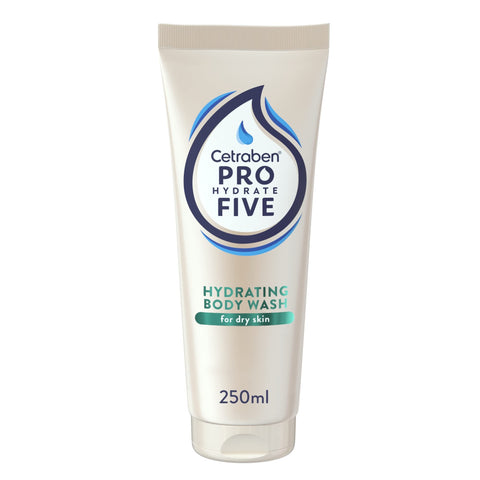 Pro Hydrate Five Daily Body Wash 250 ml with Ceramides and Vitamin B5, Perfect for Dry Skin, Vegan Friendly, Cruelty Free