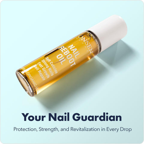 Organic Cuticle Oil for Nails - USA Made - Japanese Nail Oil Treatment for Damaged Nails - Natural Nail Care & Cuticle Repair - Visible Results For Perfect Nails - Nail Reboot Oil 10ml by Onsen