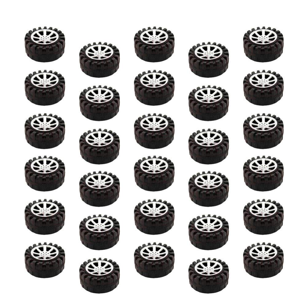 Milisten Rc Helicopters Rc Helicopters 30 Pcs Plastic Toys Wheel 42mm Round Car Model Wheel for DIY Painting Toy RC Vehicle Truck Boat Helicopter Supplies Robot Toys Robot Toys