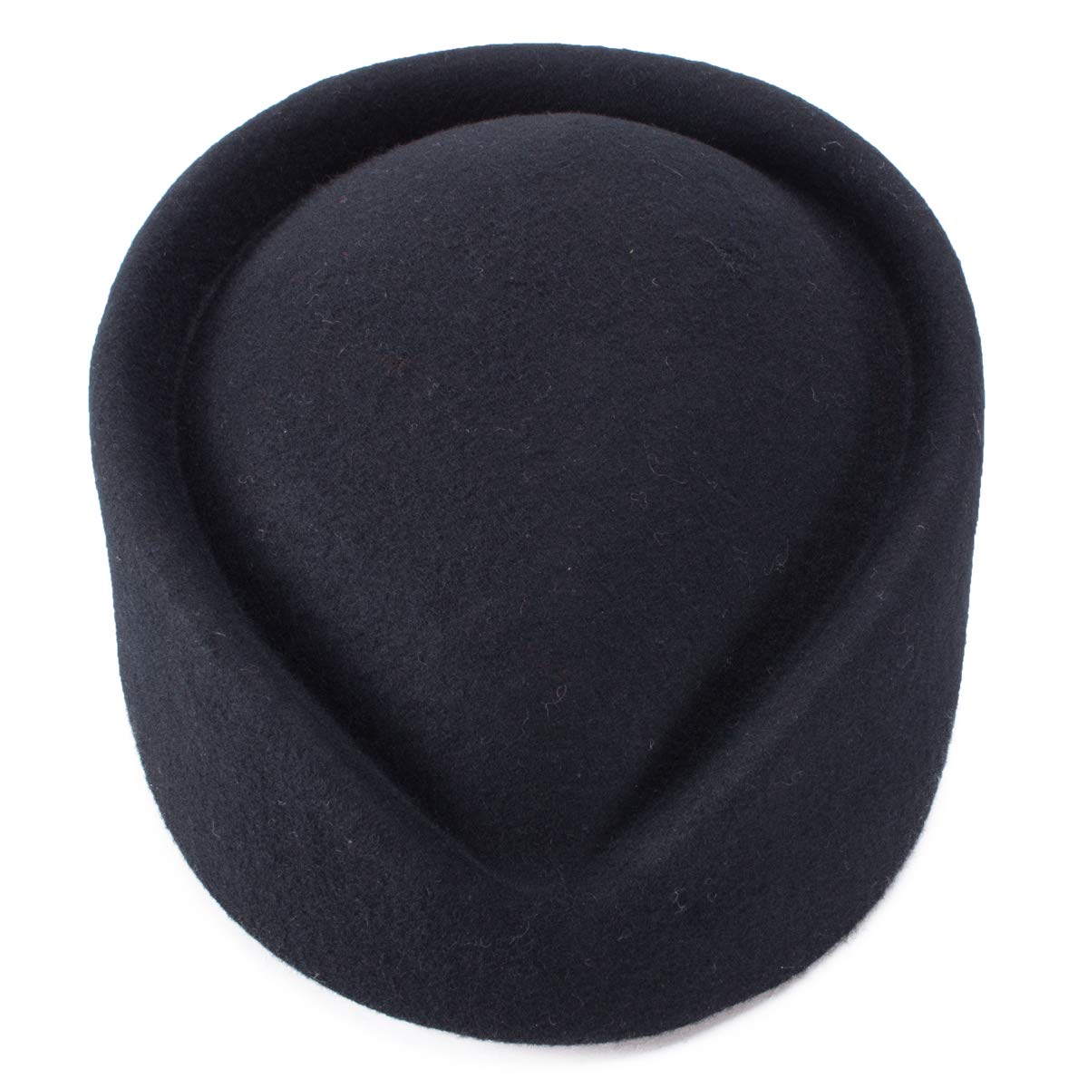 Lawliet Wool Stewardess Air Hostesses Pillbox Hat Millinery Teardrop Fascinator Base A040 (Black)
