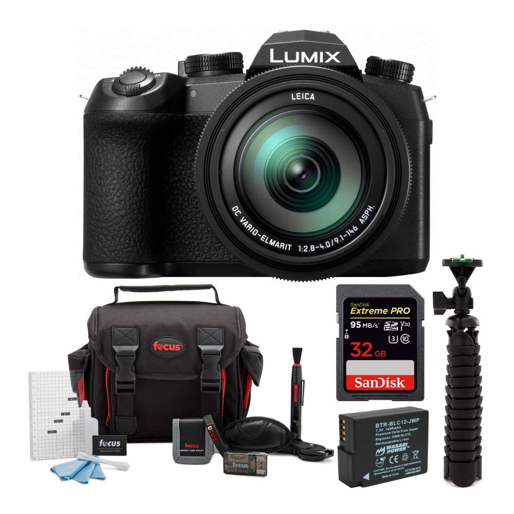 Panasonic LUMIX FZ1000 II 4K 16x Long Zoom Digital Camera Plus Sandisk Extreme PRO 32GB, Spider Tripod, Spare Battery, and Complete Accessory kit