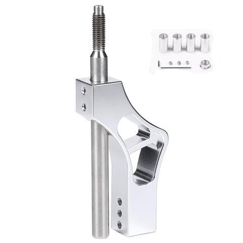Fuworance M10x1.5 Car Shift Knob Extender Extension Lever Gear Shifter Adjustable Rod with 4 Adapters Aluminium Silver