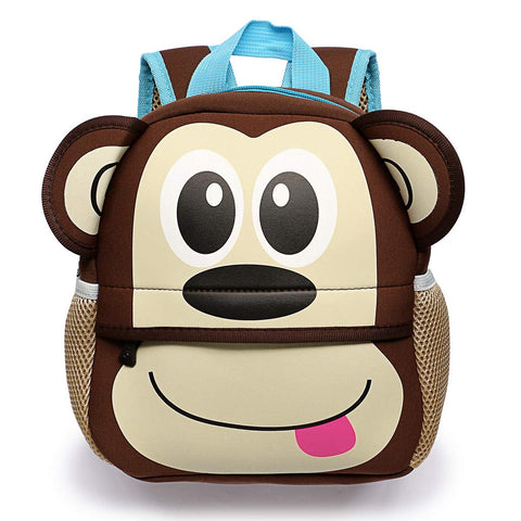 IGNPION Nursery Kids Backpacks Toddle Children School Bag Zoo Lunch Bag 3D Cute Animal Cartoon Preschool Rucksack (Monkey(Small))
