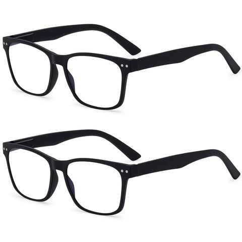 2 Pack Bulk Multi Focus 3 Power Progressive Reading Glasses - No Line (2 Pack Black, 1.00)