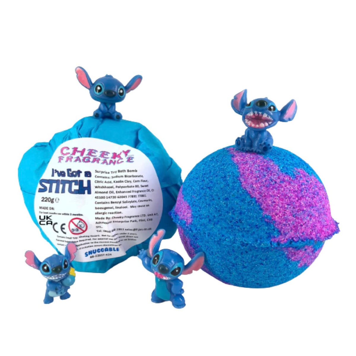 L&Stitch Suprise Toy Bath Bomb in Snuggable Scent 220g
