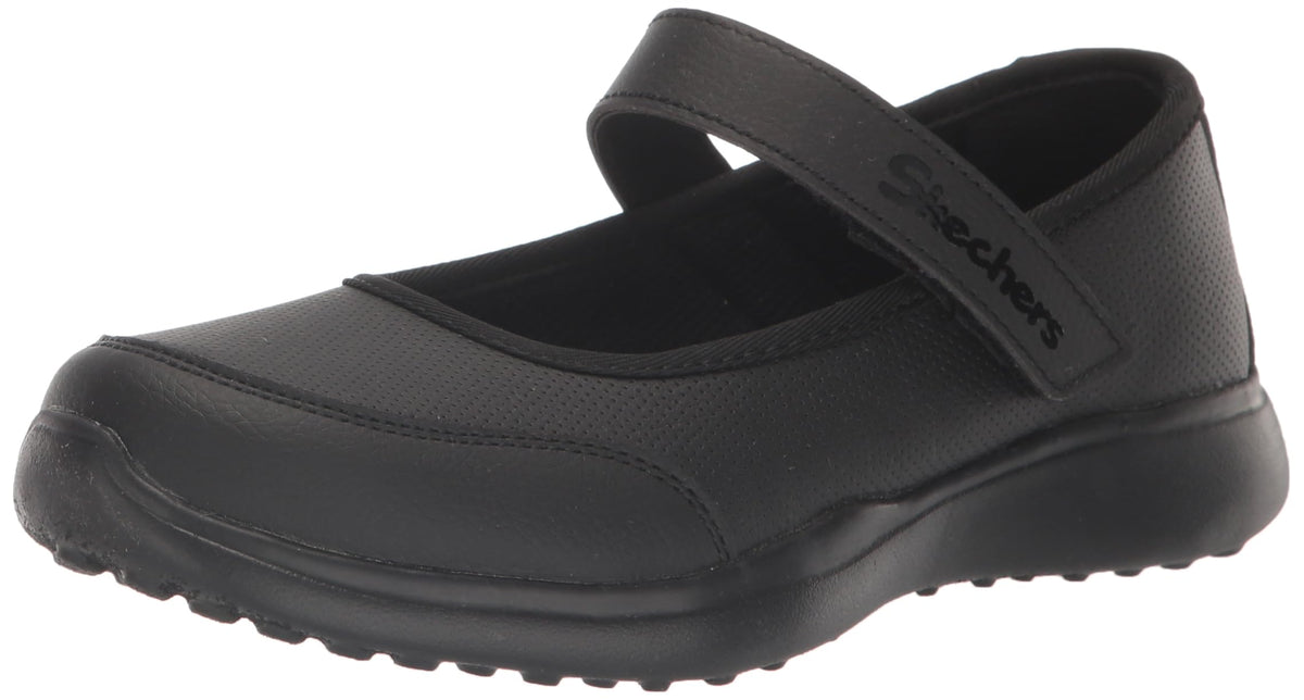 Skechers Kids Girls Microstrides-Recess Rules Sneaker, Black/Black, 12 Little Kid
