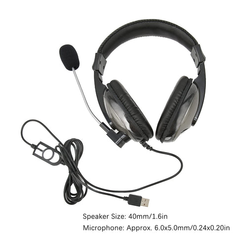 Game Headset, Adjustable Volume Gaming Headset Noise Reduction USB for Home