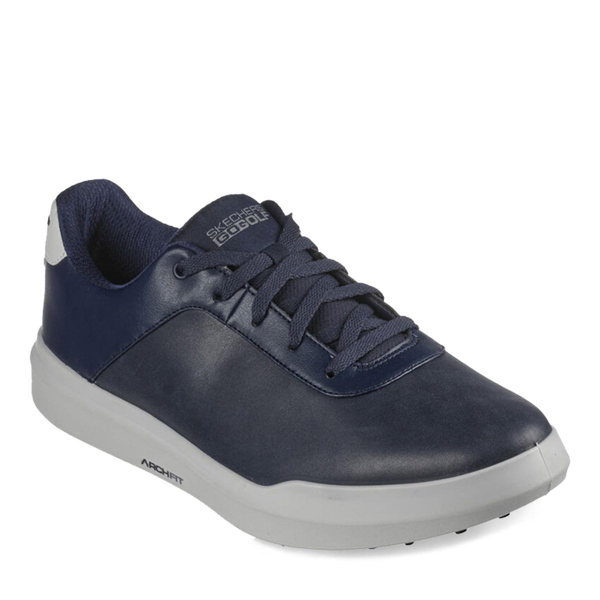 Skechers Men's Drive 5 Lx Arch Relaxed Fit Spikeless Waterproof Golf Shoe Sneaker, Navy/Gray, 9.5