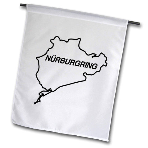 3dRose fl_159651_1 Nuremburg Track Outline. Nurburgring Racetrack Garden Flag, 12 by 18-Inch