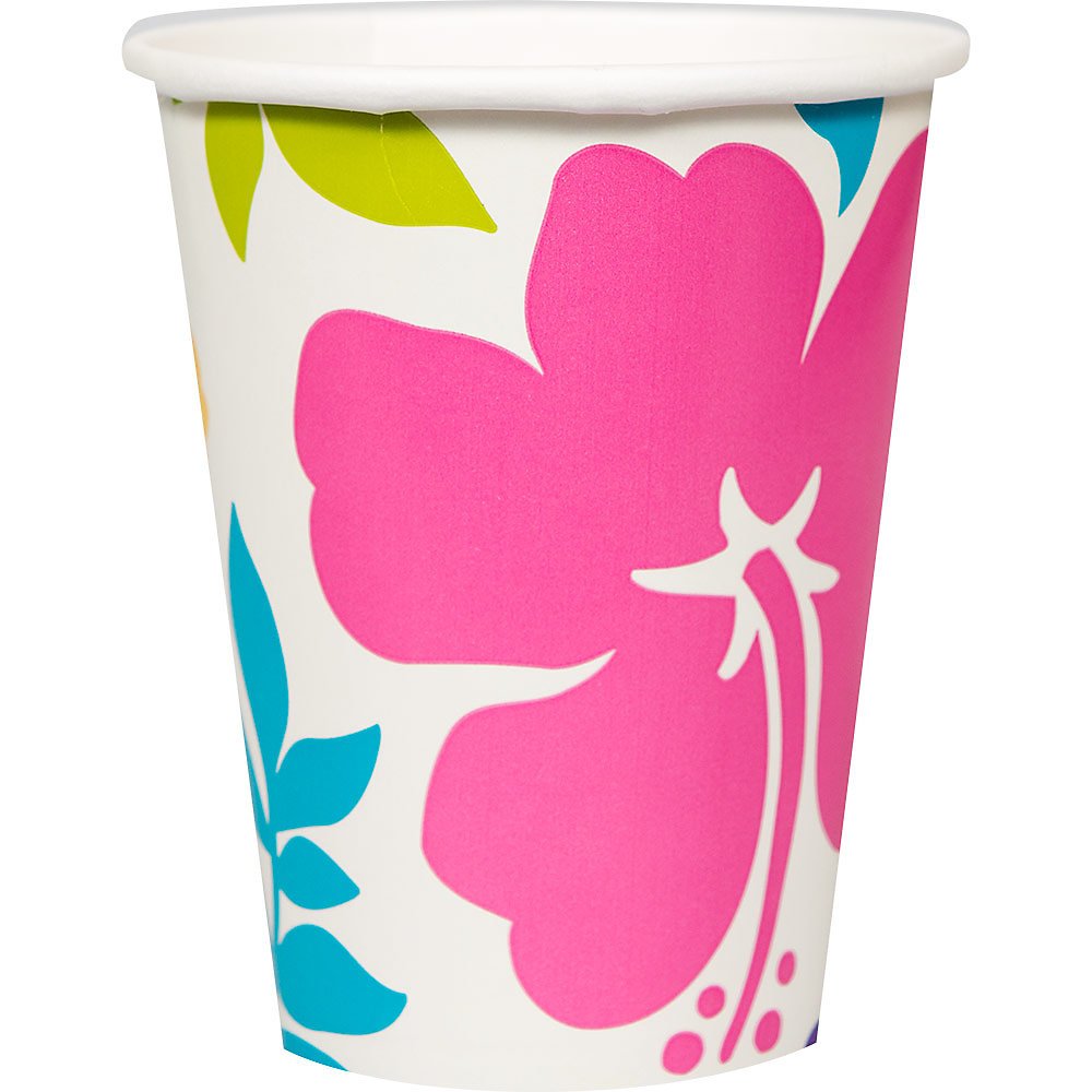 Amscan Hibiscus White (25 Count) Birthday Party Supplies Cups